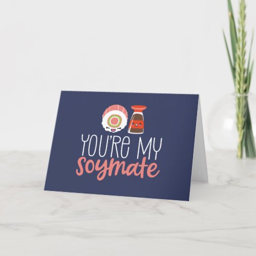 Youre My Soymate Food Pun Funny Valentines Day Holiday Card