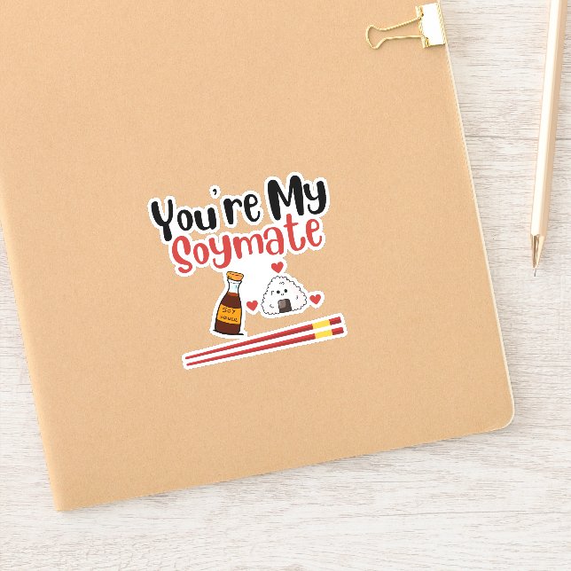 you're my soymate , soy and sushi couples sticker (Notebook)