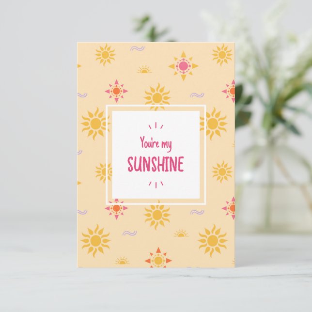 You're My Sunshine Flat Thank You Card (Standing Front)