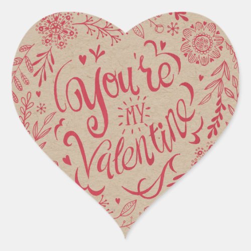 Youre my Valentine Craft Paper  Heart Sticker