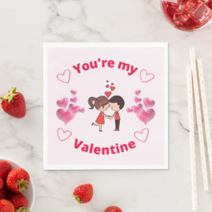 You're my Valentine - Valentines Day Party Napkins