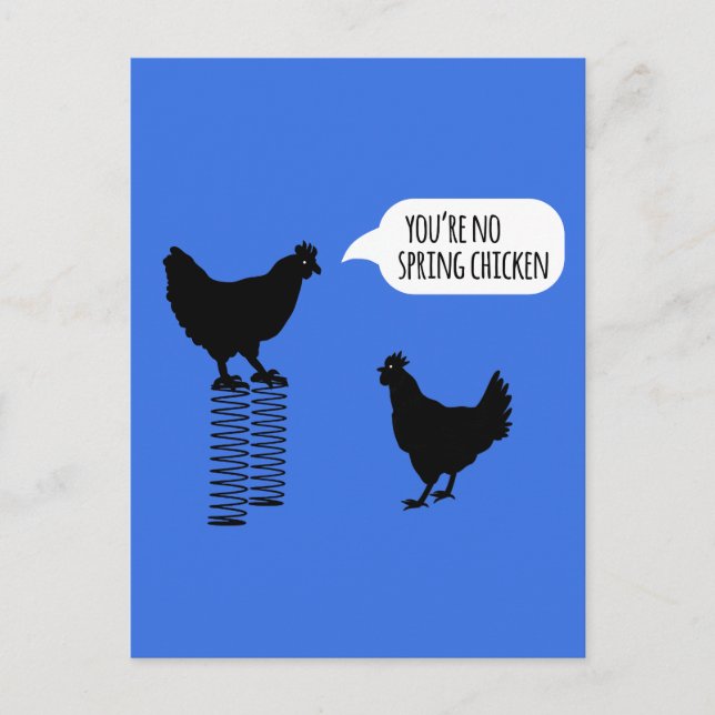 You're No Spring Chicken Chickens Postcard (Front)
