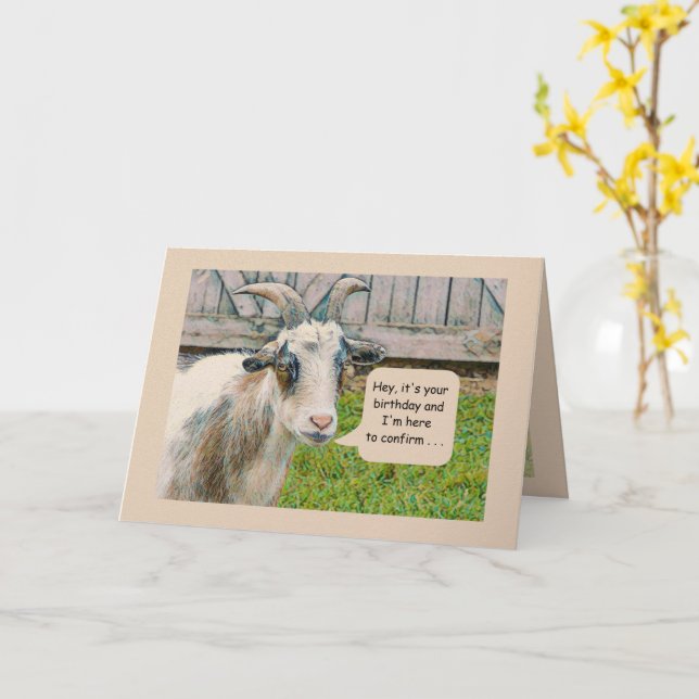 "You're Not An Old Goat YET"/Happy Birthday Card (Yellow Flower)