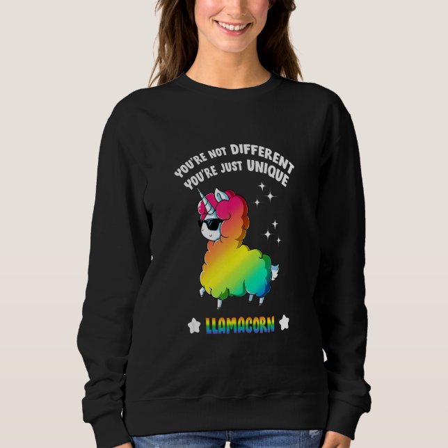 You're Not Different You're Just Unique Llamacorn  Sweatshirt (Front)