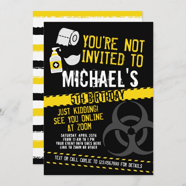 You're not invited invitation (Front/Back)