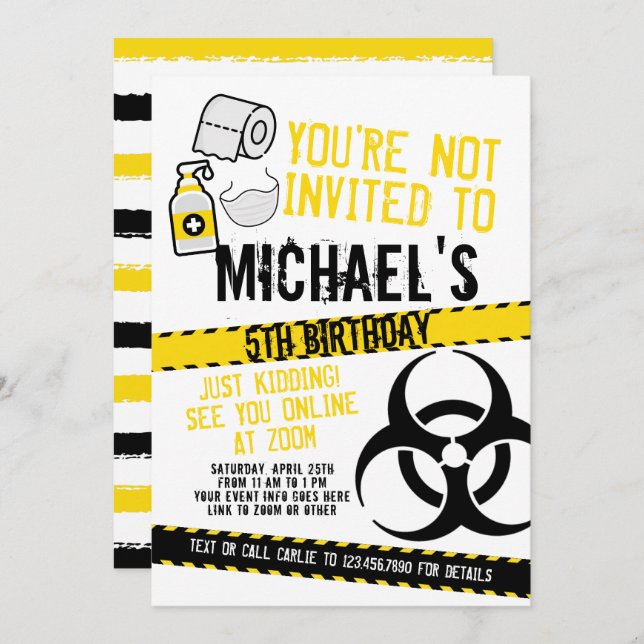 You're not invited invitation (Front/Back)