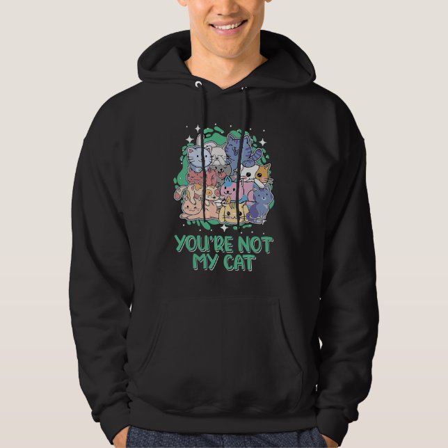 Youre Not My Cat Introvert Cat  Antisocial Kitten Hoodie (Front)