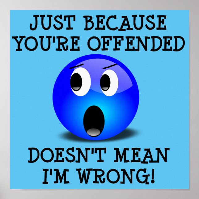You're Offended But I'm Not Wrong Funny Poster (Front)