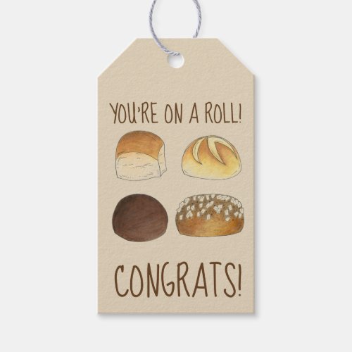Youre On a Roll Lets Celebrate Congratulations Gift Tags