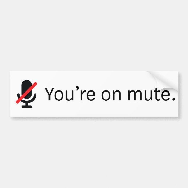 You're on mute. Bumper Sticker. Sticker (Front)