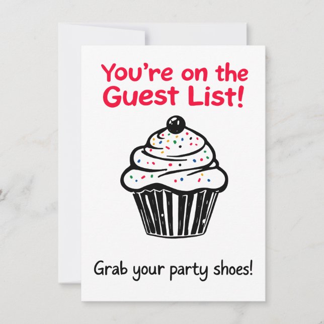 You're on the Guest List – Funny Party Invitation (Front)