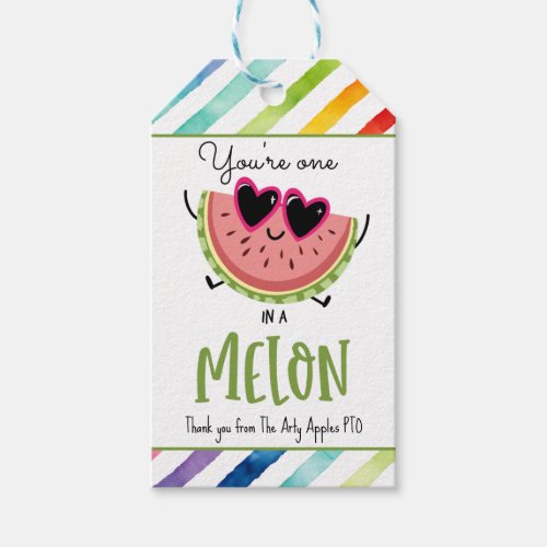 Youre one in a melon gift tags favor bags