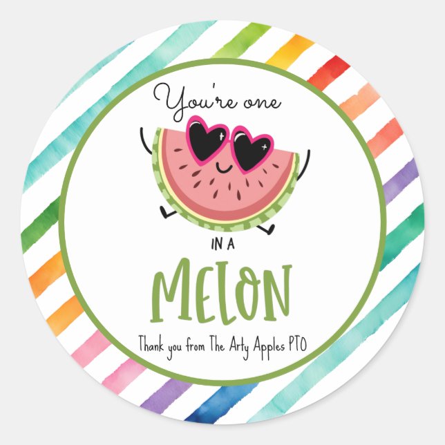 You're one in a melon gift tags favour bags (Front)