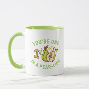 You're One In A Pear-Lion Pear Pun Green Colored Mug