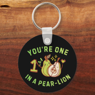 You're One In A Pear-Lion Pear Pun Keychain