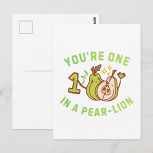 You're One In A Pear-Lion Pear Pun Postcard