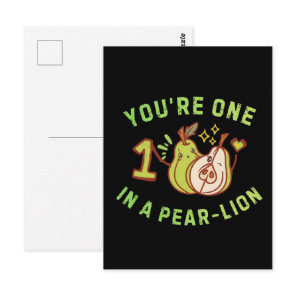 You're One In A Pear-Lion Pear Pun Postcard