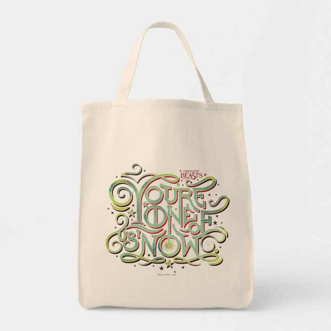 You're One Of Us Now Green Graphic Tote Bag (Front)