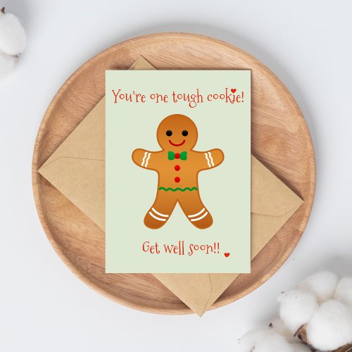 Youre one tough Cookie _ Get well Christmas Holiday Postcard