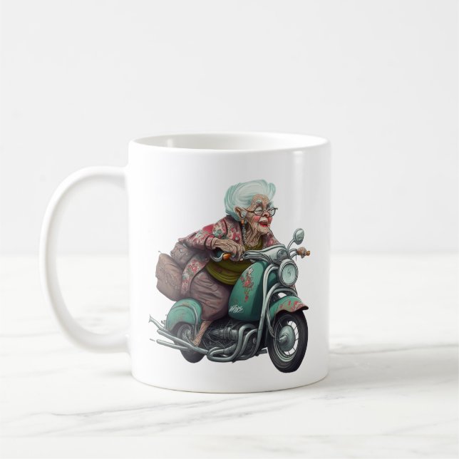 You're Only as Old as You Feel Funny Old Lady Coffee Mug (Left)