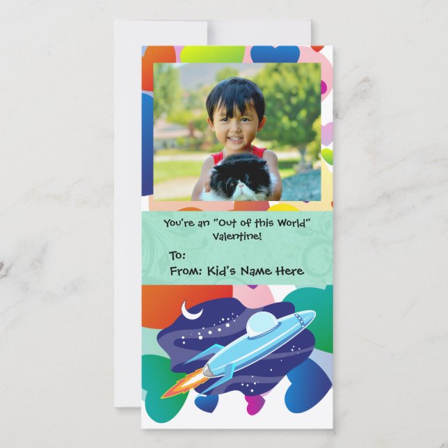 You're Out of this World Kid's Valentine Holiday Card (Front)