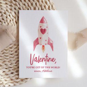 You're Out of This World Space Kids Valentines Day Note Card
