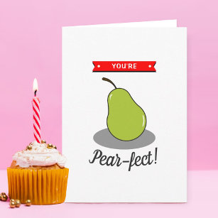 You're Pear-fect! Funny Whimsy Valentine's Day Card