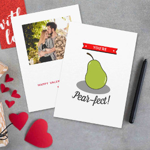 You're Pear-fect! Funny Whimsy Valentine's Day Holiday Card