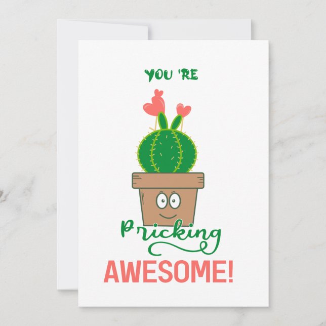 You're Pricking Awesome! Thank you Card (Front)