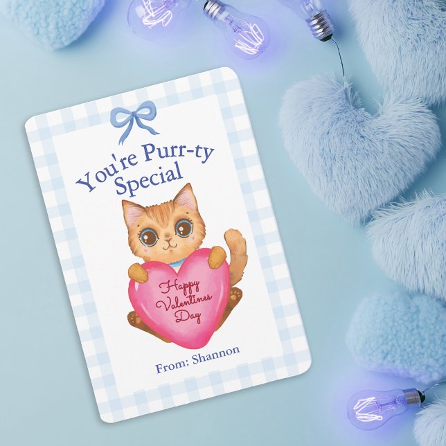 You're Purr-ty Special Kitty Cat Valentine's Day Note Card (Creator Uploaded)