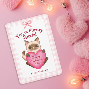 You're Purr-ty Special Kitty Cat Valentine's Day Note Card