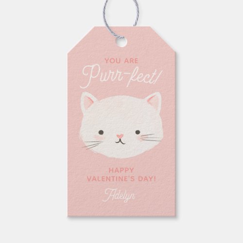Youre Purrfect Kitty Cat Classroom Valentine Day Gift Tags