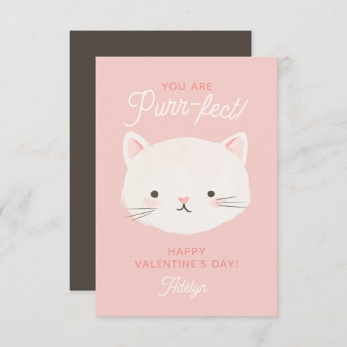 Youre Purrfect Kitty Cat Classroom Valentine Day Note Card