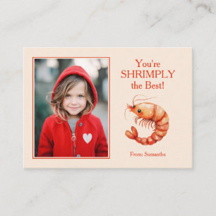 You're SHRIMPLY the Best Kids Valentine's Note Card