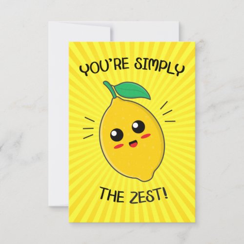 Youre Simply The Zest Food Pun Thank You Card