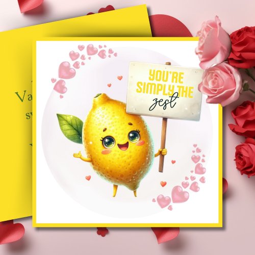 Youre Simply The Zest Valentine Pun Custom Holiday Card