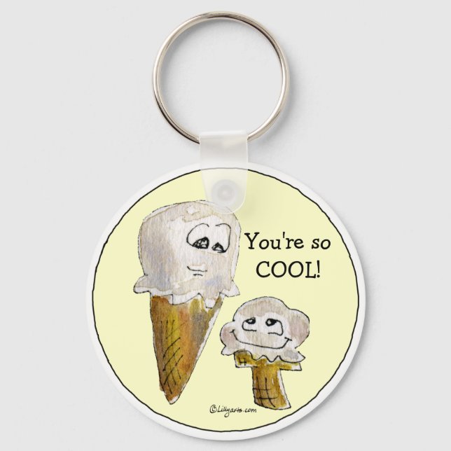 You're so COOL Ice Cream Faces Keychain (Front)