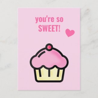 You're so Sweet - Cute Cupcake Classroom Valentine
