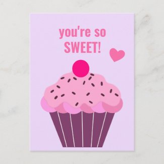 You're so Sweet - Cute Cupcake Classroom Valentine