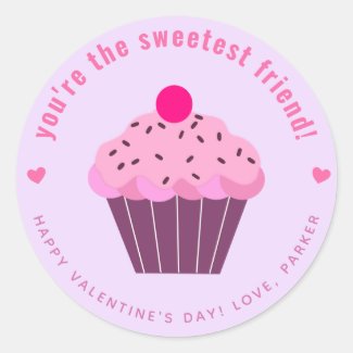 You're so Sweet - Cute Cupcake Valentine's Day Classic Round Sticker