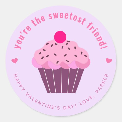 Youre so Sweet _ Cute Cupcake Valentines Day Classic Round Sticker