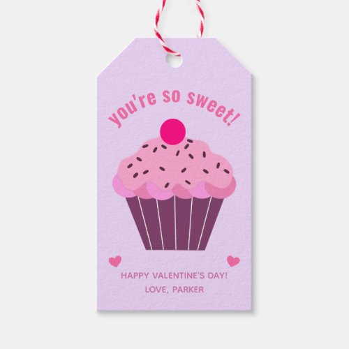 Youre so Sweet _ Cute Cupcake Valentines Day Gift Tags