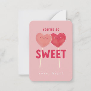 You're So Sweet Kids Classroom Valentine Note Card