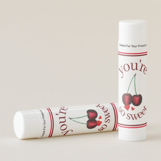You're So Sweet Ripe Red Cherry Cherries Fruit Lip Balm (Front)