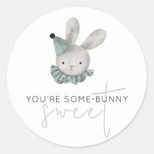 You're Some-Bunny Sweet Adorable Rustic Classic Round Sticker