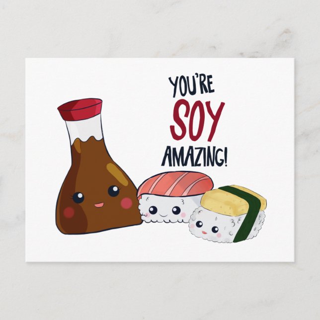 You're Soy Amazing Kawaii Sushi Japanese Food Postcard (Front)