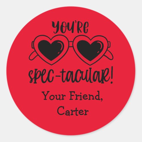 Youre Spec_tacular Sunglasses Valentine Sticker