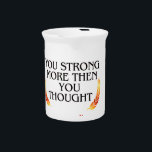 You're Stronger Than You Think – Elegant Gold Moti Beverage Pitcher<br><div class="desc">Empower your space with this elegant and inspiring wall art featuring the golden quote: “You're Stronger Than You Think.” Perfect for bedrooms, offices, dorms, or as a heartfelt gift to uplift a loved one going through a tough time. With rich golden tones and a classy minimalist design, it adds a...</div>