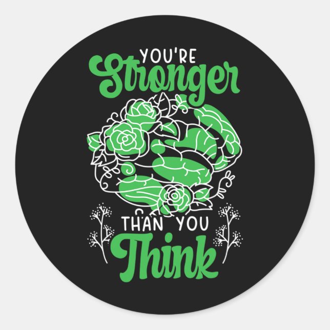 You're Stronger Than You Think Mental Health Aware Classic Round Sticker (Front)