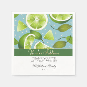 You're Sublime Lime Citrus Fruit   Thank You Napkins